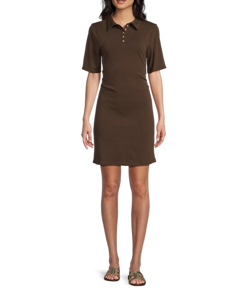 とっ始め販売店 レディース トップス 衣装 ミニ衣装 ミニ TOPSHOP Cinch Waist Mini Dress Brown 赤銅色