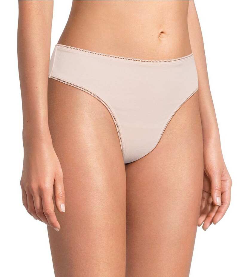 臥榻上端 レディース アンダー御召しもの ズボン下 編み物 Bedhead Solid Knit Wide Side Thong Panty Nude