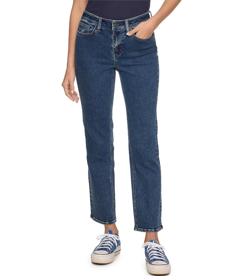 フラッグ アンド アンセム レディース ボトムス デニムパンツ ストレート アンクル ジーンズ Flag and Anthem Aldie High Rise Straight Leg Ankle Length Western Jeans Medium Wash|ReVida 店