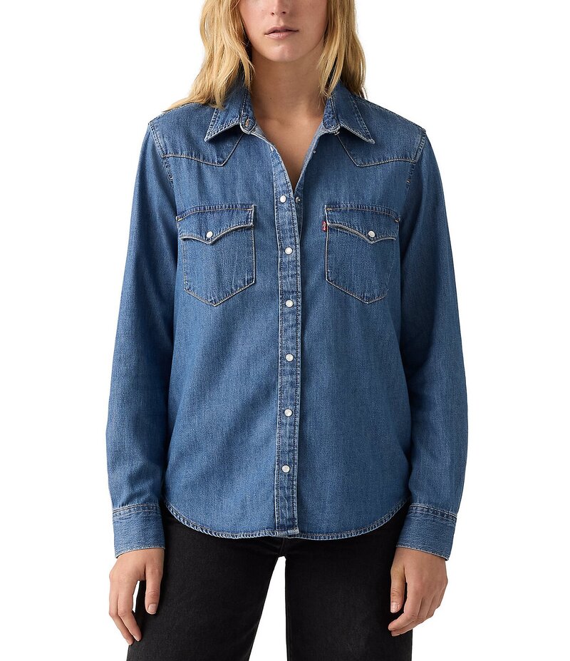 楽天市場】Levi's リーバイス レッド レディース デニム ワークシャツ