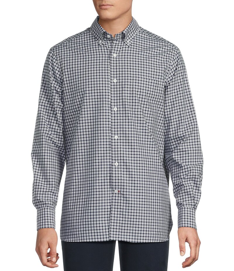ダニエル クレミュ メンズ トップス プルオーバー Cremieux Blue Label Plaid Long Sleeve Woven Shirt Dark Navy 米国海軍