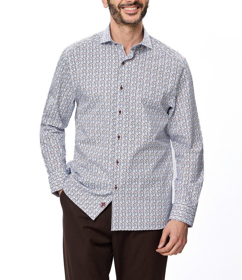 ビスコッティ メンズ トップス シャツ プリント トール Visconti Big & Tall Multi Pin Print Long Sleeve Woven Shirt Multi マルチカラー