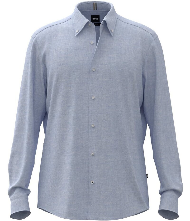 ヒューゴボス メンズ トップス シャツ リネン Hugo Boss BOSS Linen Long Sleeve Woven Shirt Light Pastel Blue ブルー