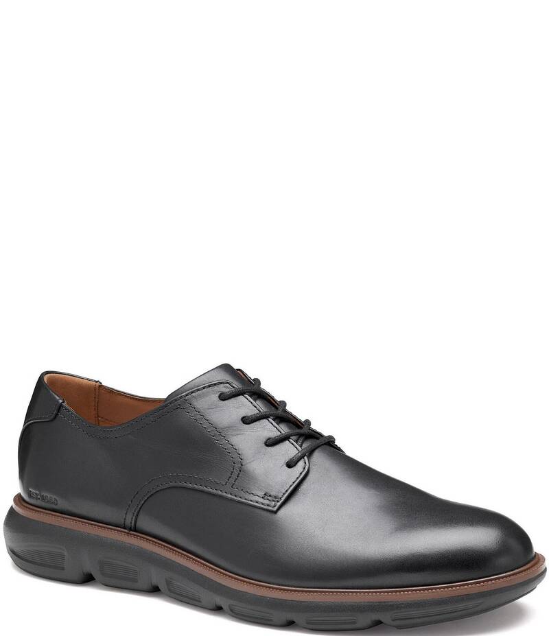 ジョンストンアンドマーフィー メンズ シューズ ドレスシューズ オックスフォード レザー Johnston & Murphy Men's Larkin Leather Plain Toe Oxfords Black ブラック｜ReVida 店