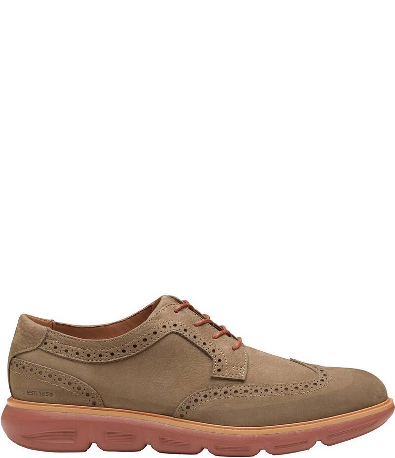 ジョンストンアンドマーフィー メンズ シューズ ドレスシューズ ウィングチップ オックスフォード ブローグ Johnston & Murphy Men's Larkin Nubuck Brogue Detail Wingtip Oxfords Taupe トープ