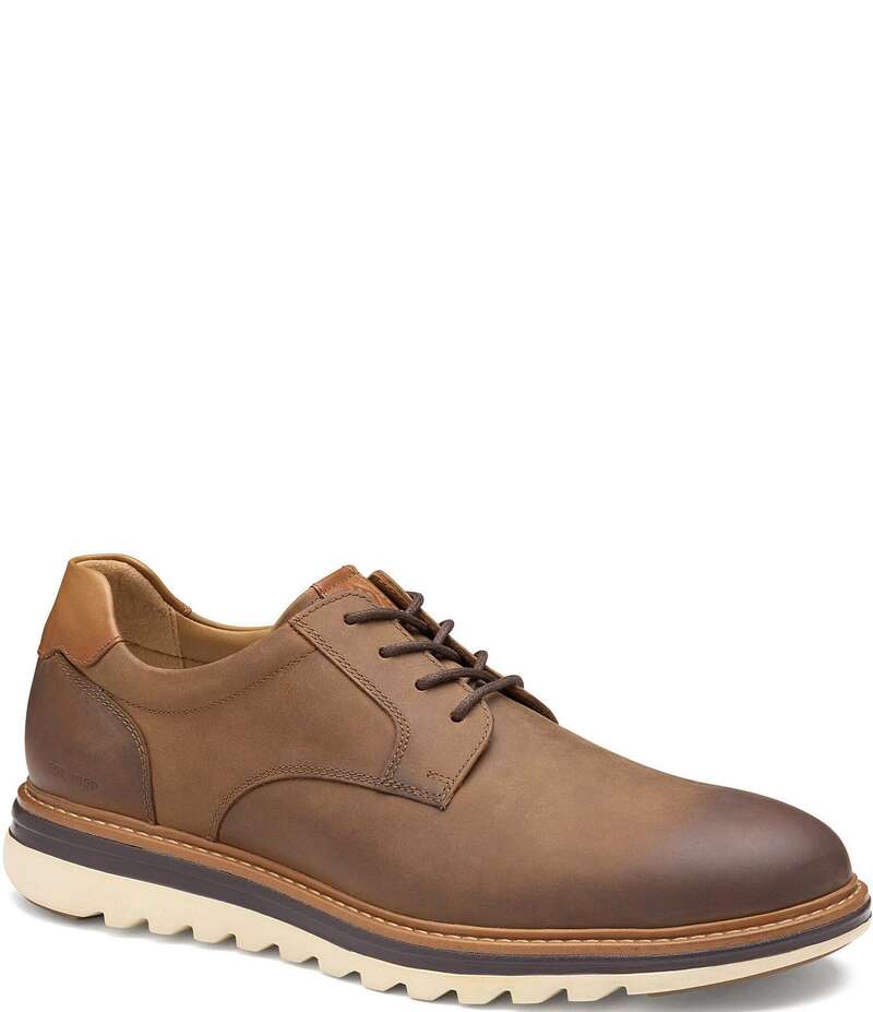 ジョンストンアンドマーフィー メンズ シューズ ドレスシューズ オックスフォード レザー Johnston & Murphy Men's Braxton Leather Plain Toe Oxfords Brown ブラウン｜ReVida 店