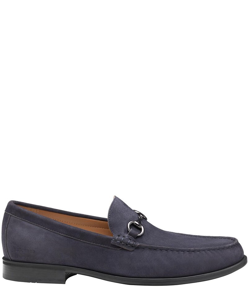 ジョンストンアンドマーフィー メンズ シューズ スリッポン・ローファー スエード ローファー Johnston & Murphy Men's Harrison Suede Bit Buckle Loafers Navy ネイビー