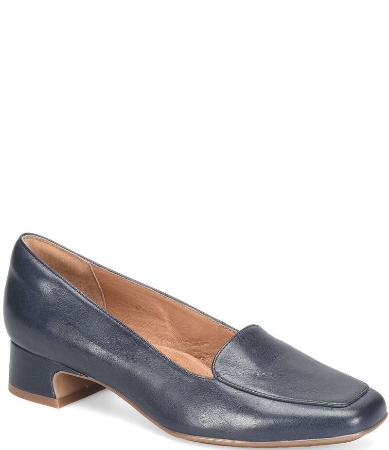 ソフト レディース シューズ パンプス レザー ローファー Sofft Lavender Leather Moc Toe Loafer Pumps Sky Navy ネイビー