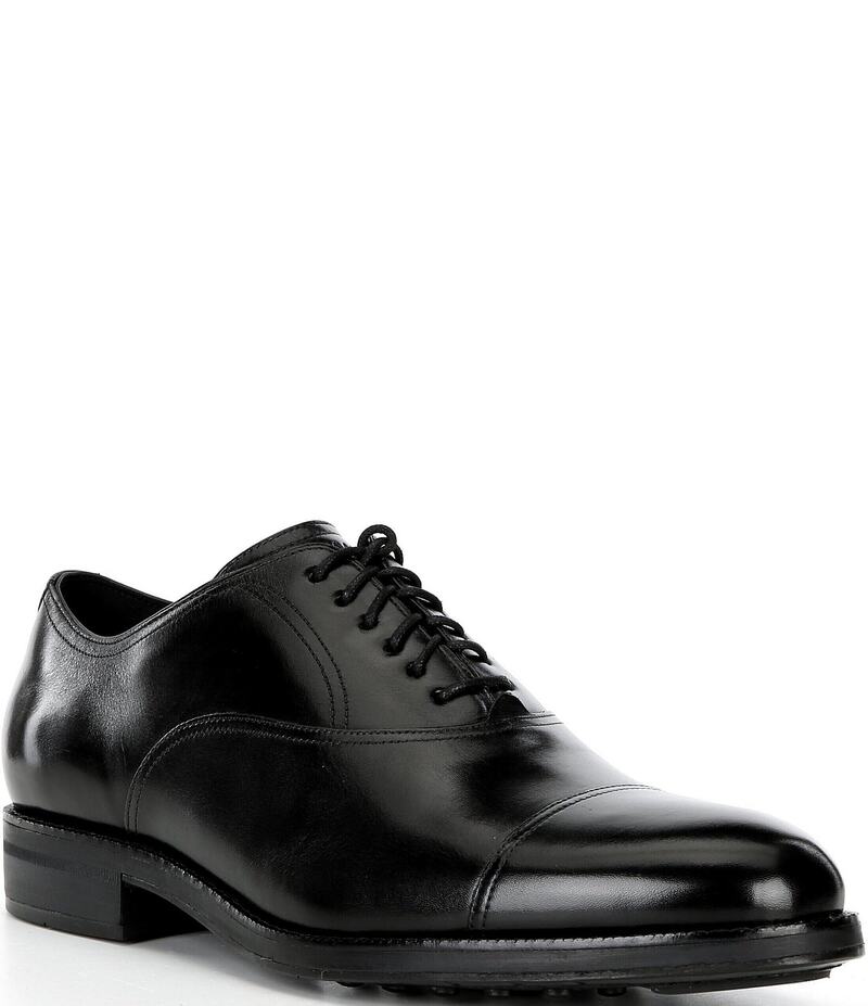 コールハーン メンズ シューズ ドレスシューズ オックスフォード キャップ レザー Cole Haan Ledley Grand Leather Cap Toe Oxfords Black/Black ブラック