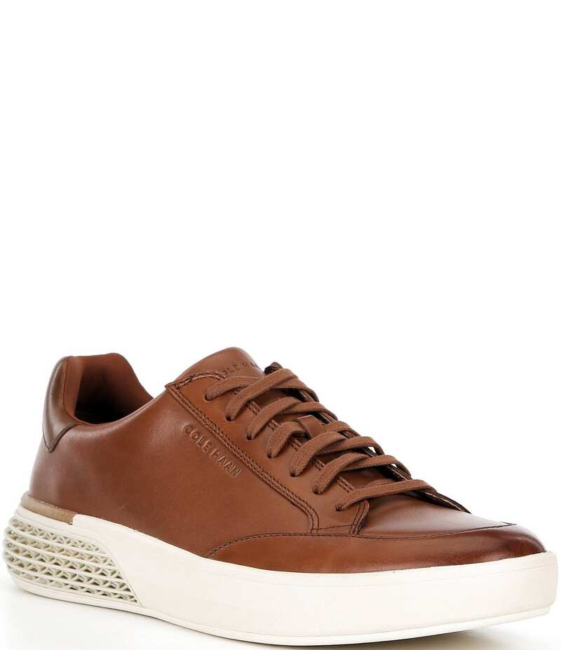 コールハーン メンズ シューズ ドレスシューズ スニーカー レザー Cole Haan Men's GrandPro Leather Halfcourt Skyweave Sneakers British Tan/Spiced Brown/Ivory アイボリー