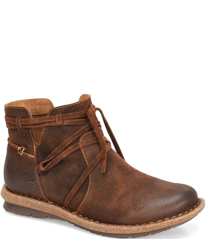 ボーン レディース シューズ ブーツ・レインブーツ レザー Born Tarkiln Leather Wrap Booties Brown ブラウン|ReVida 店