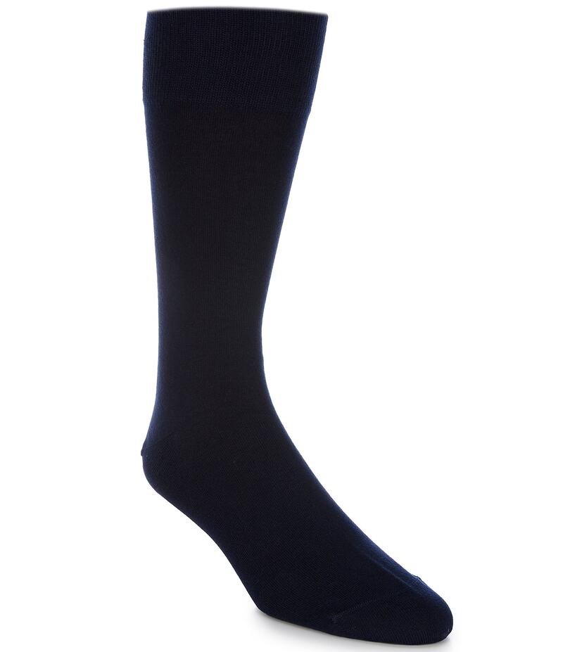 ダニエル クレミュ メンズ アンダーウェア 靴下 ニット Cremieux Solid Flat Knit Crew Dress Socks Navy ネイビー