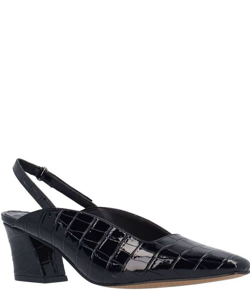 ジェイレニー レディース シューズ ヒール J. Renee Stasia Croco Embossed Patent Sling Back Pumps Black ブラック|ReVida 店
