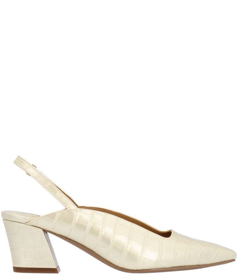 ジェイレニー レディース シューズ ヒール J. Renee Stasia Croco Embossed Patent Sling Back Pumps Pearl Beige パール|ReVida 店