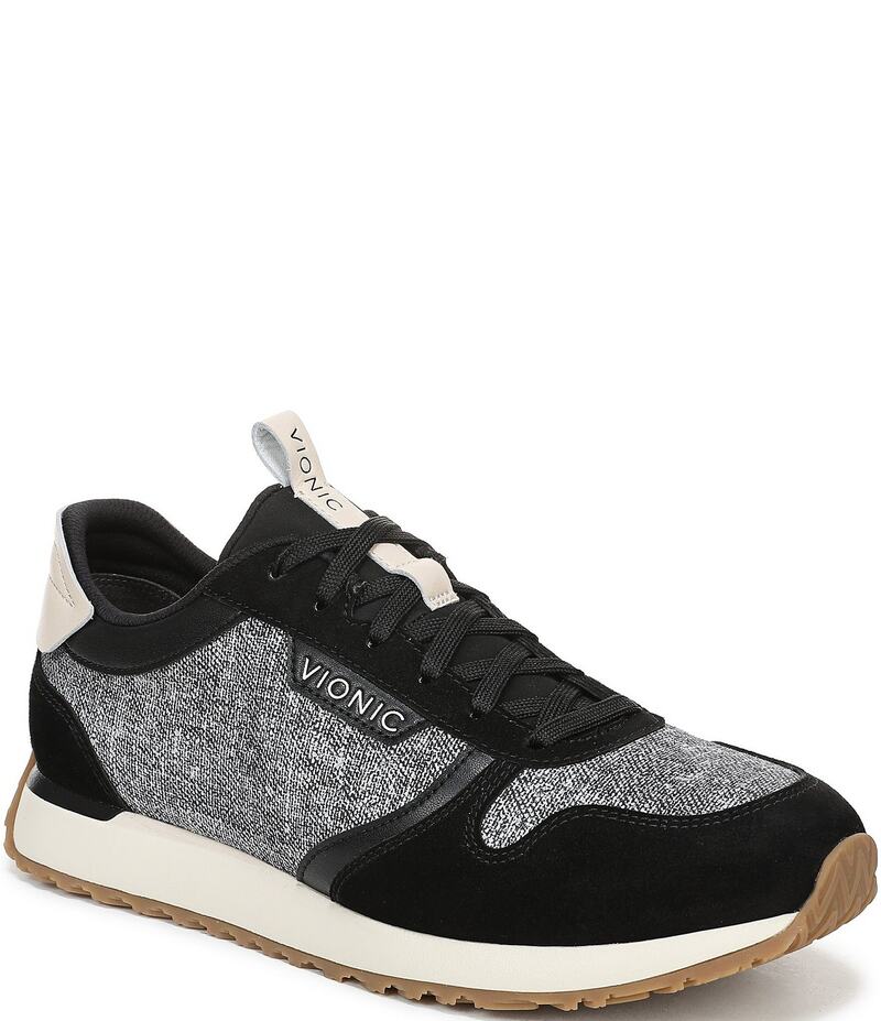 バイオニック レディース シューズ スニーカー 刷り上げる スピード競技 Vionic Monarch Court Inspired Printed Lace Up Sneakers Black/Ivory 象牙色