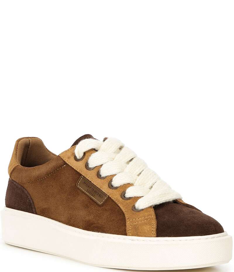 カートジェイガーロンドン メンズ シューズ ドレスシューズ スニーカー スエード カラーブロック ロゴ Kurt Geiger London Men's Albion Suede Colorblock Logo Sneakers Tan Combo タン