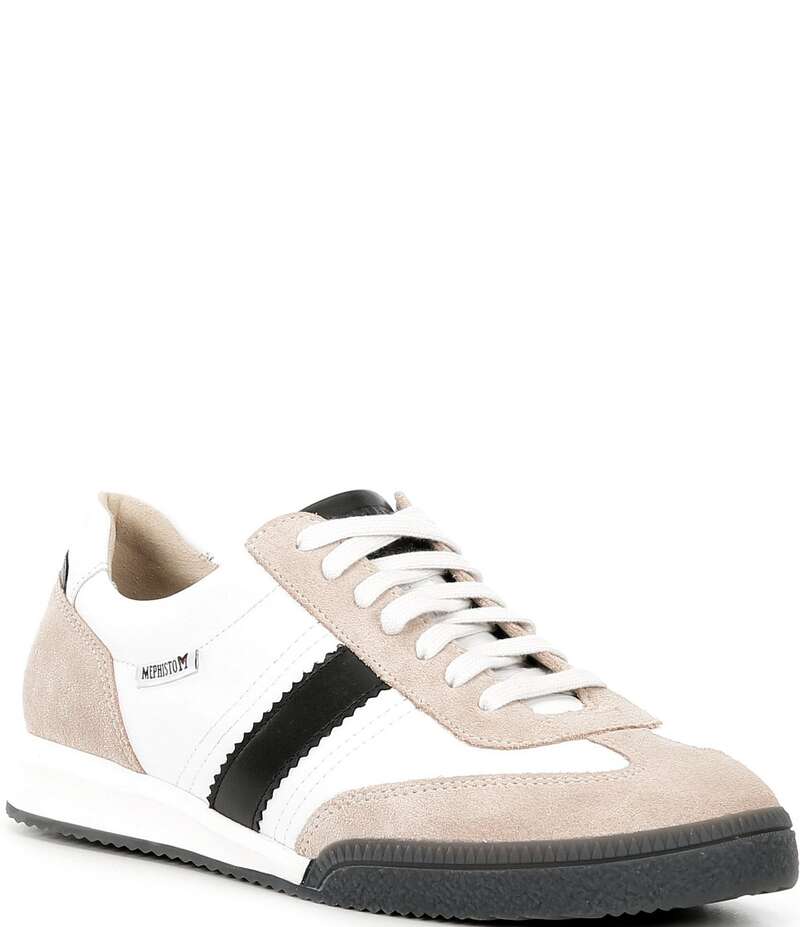 メフィスト レディース シューズ スニーカー カラーブロック レザー Mephisto Whitney Leather Colorblock Sneakers Beige/Black ブラック|ReVida 店