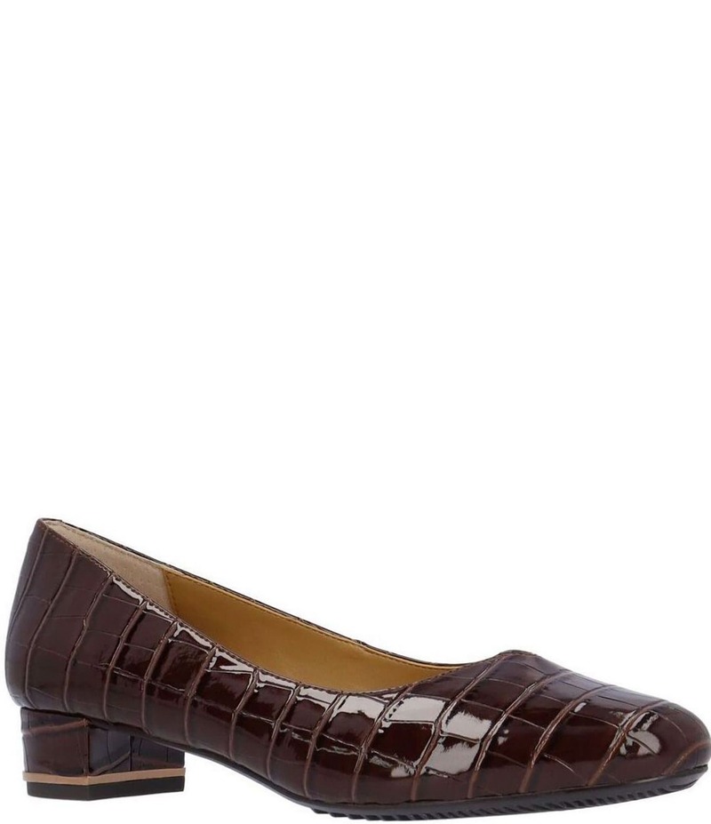 ジェイレニー レディース シューズ ヒール J. Renee Bambalina Croco Embossed Block Heel Pumps Brown ブラウン|ReVida 店