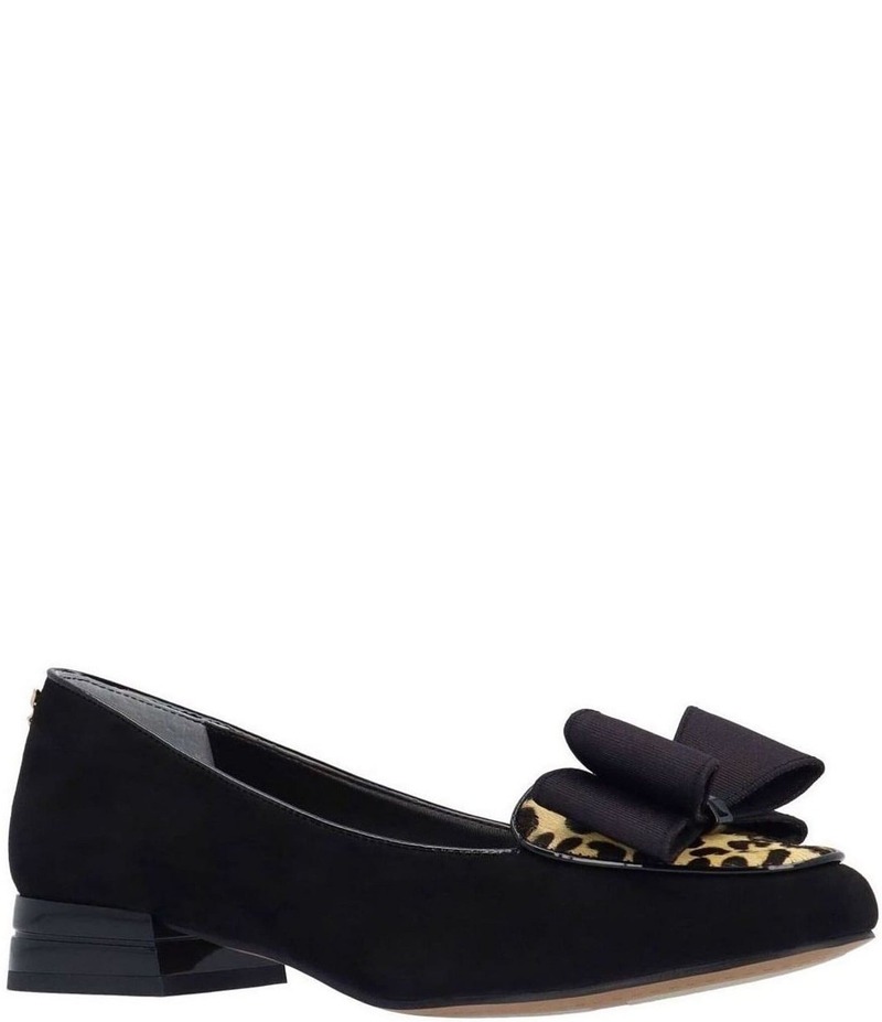 ジェイレニー レディース シューズ ヒール プリント スエード J. Renee Kori Sueded Fabric Leopard Print Calf Hair Bow Pumps Black/Brown ブラック｜ReVida 店