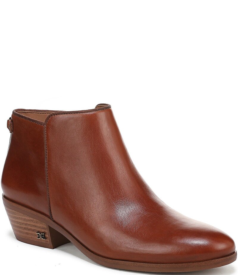 サムエデルマン レディース シューズ ブーツ・レインブーツ アンクル ブーツ レザー Sam Edelman Petty Leather Ankle Booties Warm Chestnut｜ReVida 店
