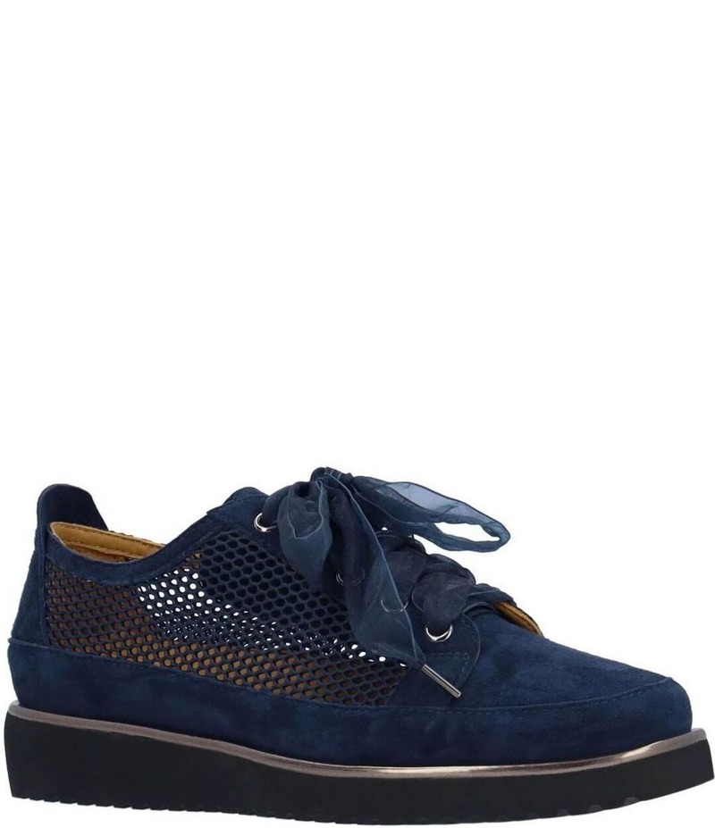 ラモールドピード レディース シューズ スニーカー スエード レース L'amour Des Pieds Zafira Kid Suede Perforated Lace Up Wedge Sneakers Dark Navy ネイビー
