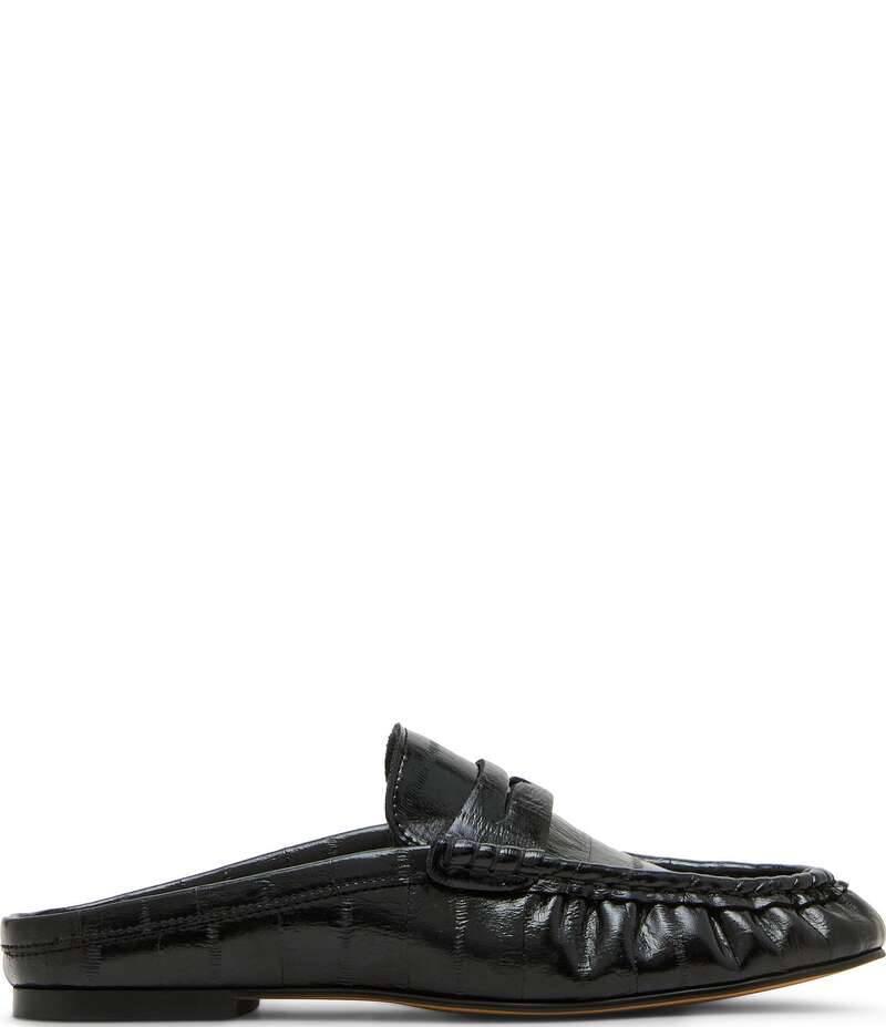 スティーブ マデン レディース シューズ パンプス 置き目毛革 Steve Madden Rafe Penny Loafer Mules Black 黒いこと