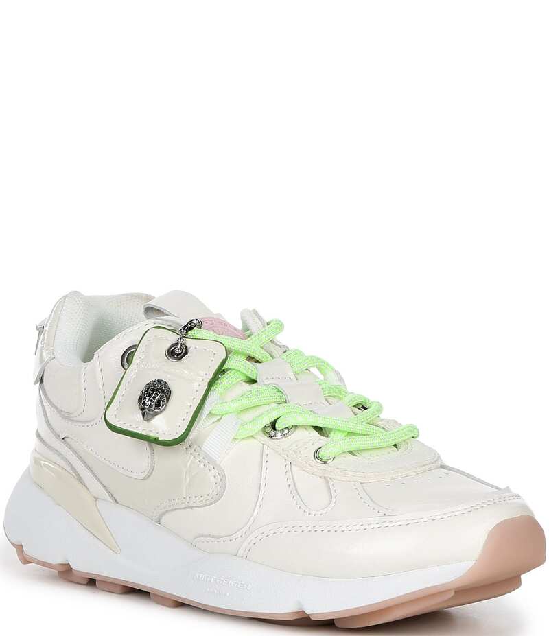 カートジェイガーロンドン レディース ボトムス カジュアルパンツ スニーカー レース レザー ロゴ Kurt Geiger London Kurt Runner Leather Logo Tag Ornament Lace Up Sneakers White Combo ホワイト