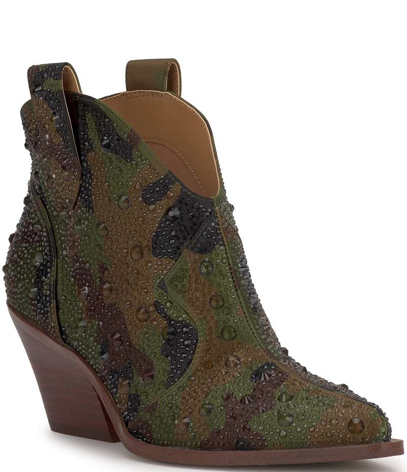 ジェシカシンプソン レディース シューズ ブーツ・レインブーツ プリント ブーツ Jessica Simpson Zadie Camo Print Rhinestone Western Booties Forest Camo フォレスト