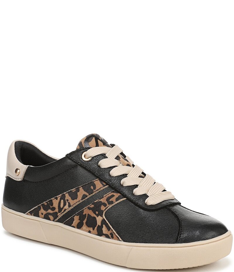 ナチュライザー レディース シューズ スニーカー レース レザー Naturalizer Medina Leather Leopard Lace Up Sneakers Black/Brown ブラック