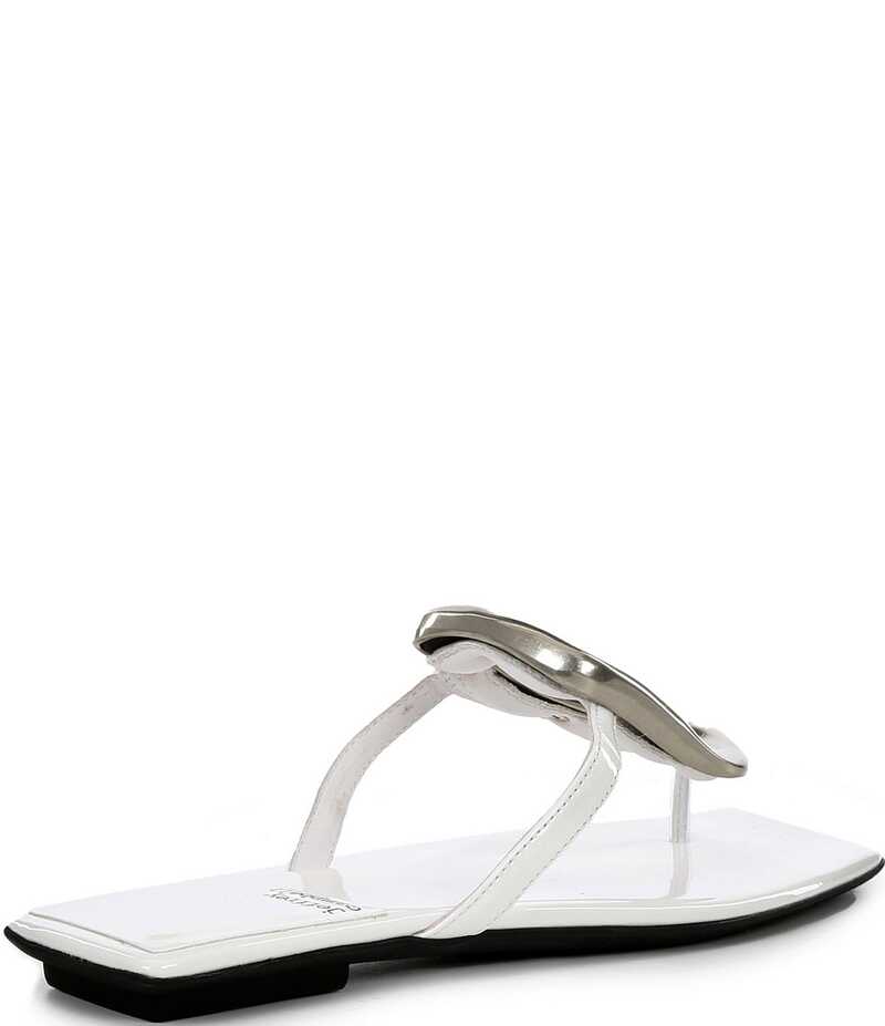 ジェフリー キャンベル レディース シューズ サンダル レザー Jeffrey Campbell Linques Patent Leather Ornament Flats Sandals White/Silver ホワイト
