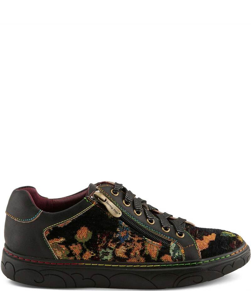 ラリティステ レディース シューズ スニーカー レザー LARTISTE L`ARTISTE Danli Leather and Tapestry Sneakers Black Multi ブラック