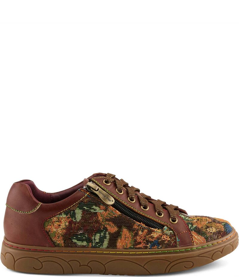 ラリティステ レディース シューズ スニーカー レザー LARTISTE L`ARTISTE Danli Leather and Tapestry Sneakers Brown Multi ブラウン