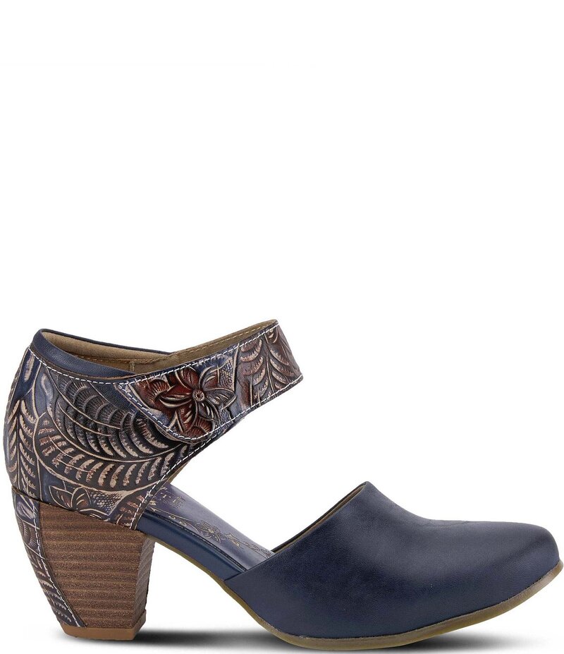 ラリティステ レディース シューズ パンプス レザー L'ARTISTE Toolie Tooled Leather Mary Jane Pumps Blue ブルー