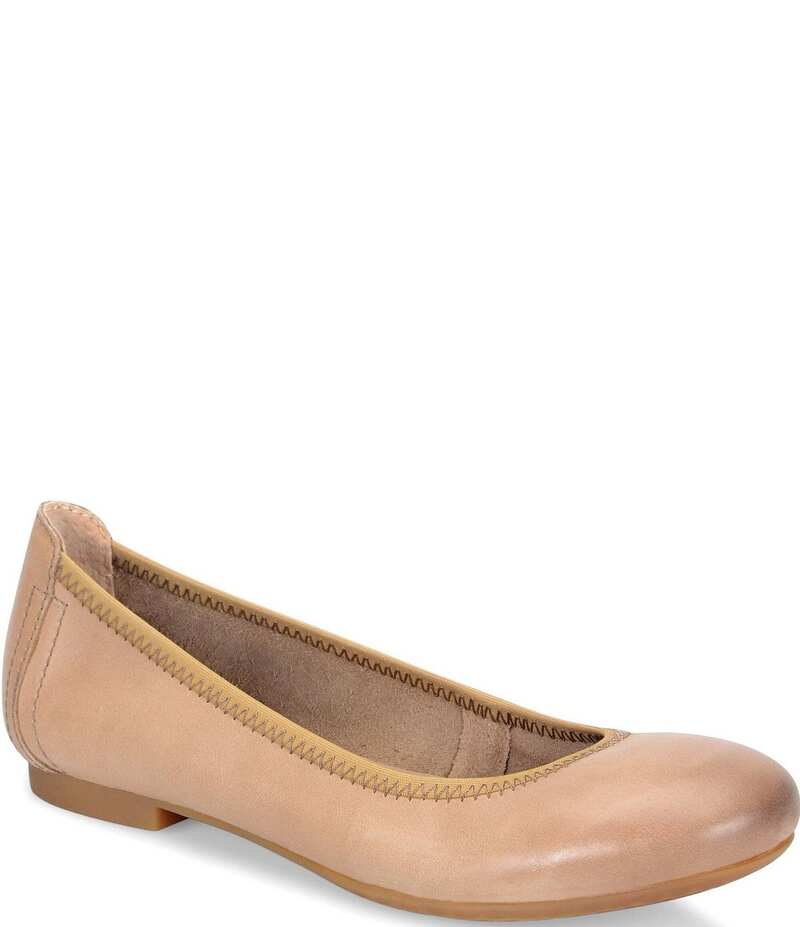 ボーン レディース シューズ パンプス レザー Born Julianne Leather Slip On Ballet Flats Tan タン