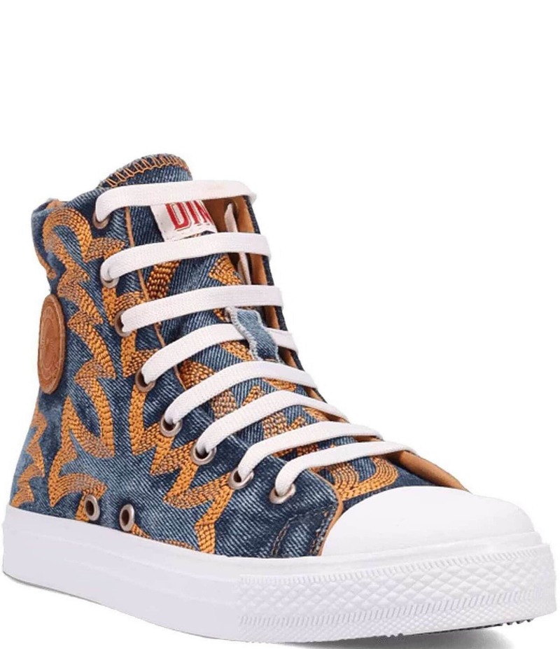 ディンゴ レディース ボトムス カジュアルパンツ スニーカー デニム Dingo Game Day Denim Western Stitched High-Top Sneakers Denim デニム|ReVida 店