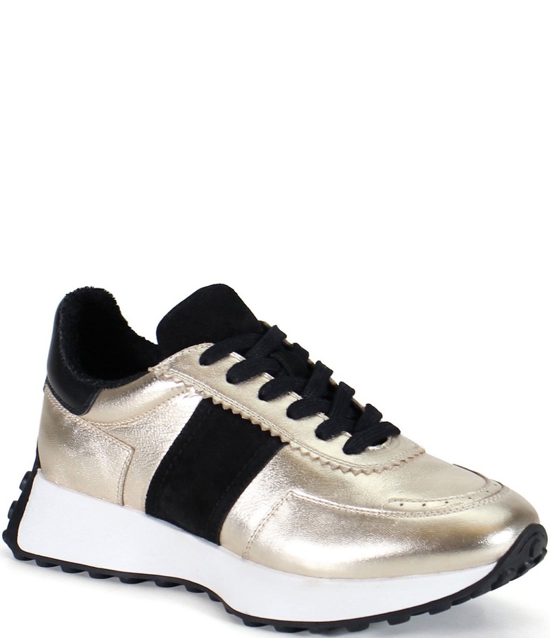 ディバトゥルー レディース ボトムス カジュアルパンツ トール スニーカー レザー Diba True Know It All Metallic Leather Sneakers Platino/Black ブラック|ReVida 店