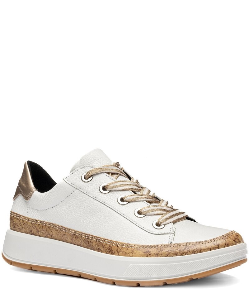 アラ レディース シューズ スニーカー なめし革 ara Rem Leather Cork Accent Sneakers White/Sand 白いこと