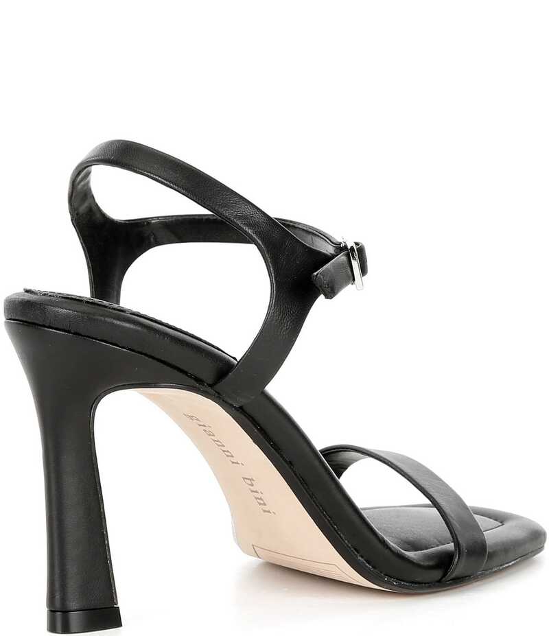 ジャンビニ レディース シューズ サンダル レザー ヒール Gianni Bini Blakye Leather Stiletto Heel Dress Sandals Black ブラック