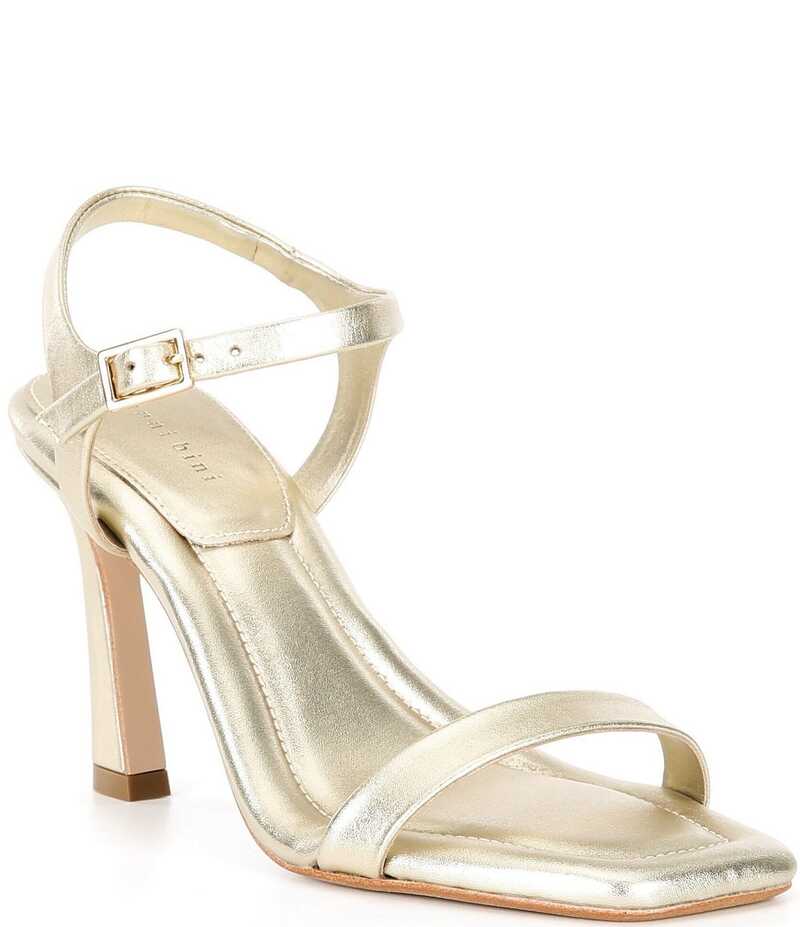 ジャンビニ レディース シューズ サンダル レザー ヒール Gianni Bini Blakye Leather Stiletto Heel Dress Sandals Sand Gold サンド