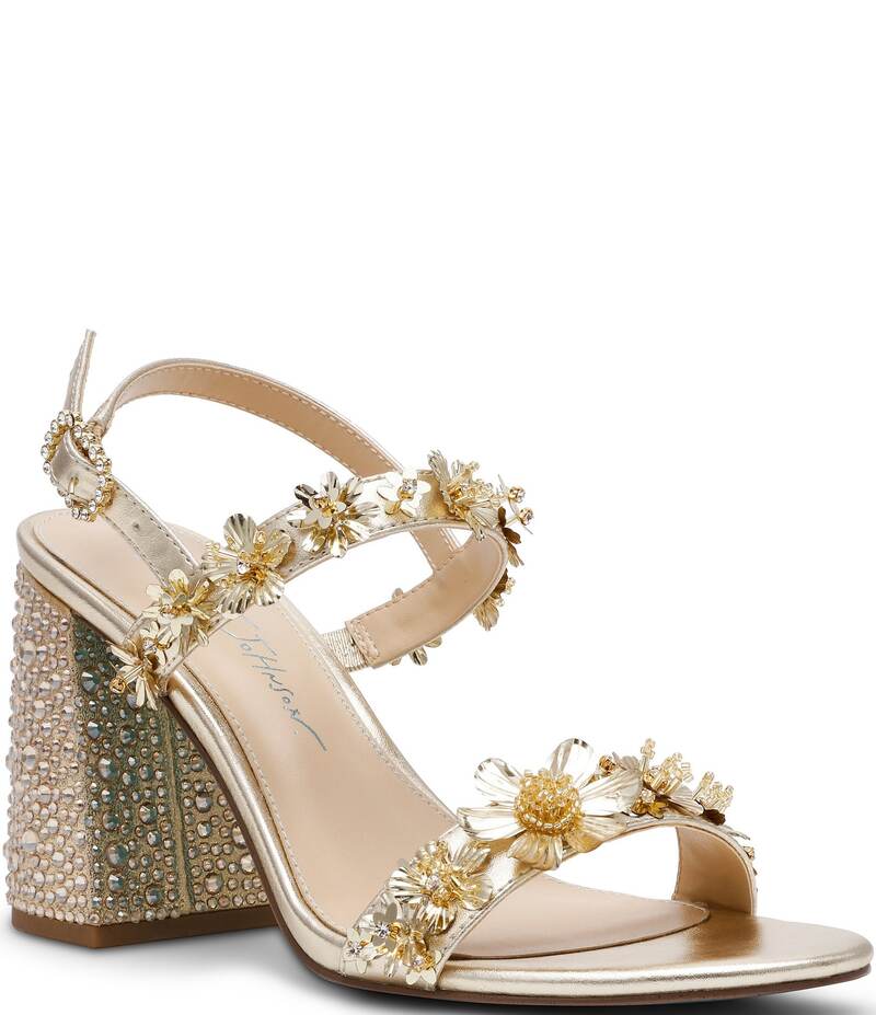 ベッツィジョンソン レディース シューズ サンダル トール Blue by Betsey Johnson Drue Metallic Rhinestone Embellished Dress Sandals Light Gold ゴールド｜ReVida 店