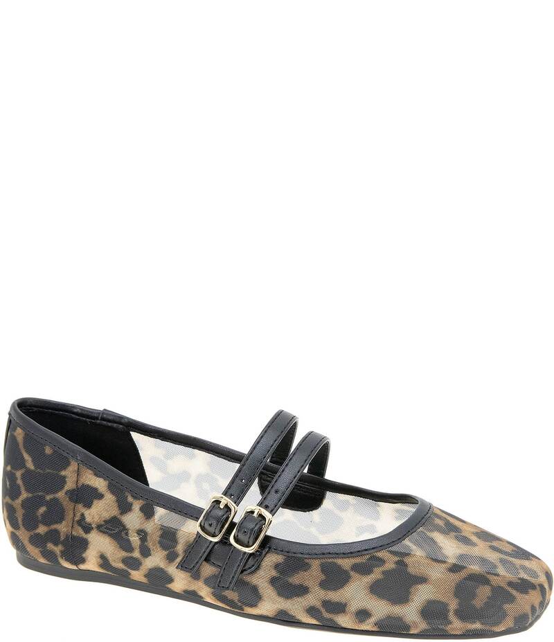 BCB ジェネレーション レディース シューズ パンプス プリント メッシュ BCBGeneration Harisa Cheetah Print Mesh Double Strap Mary Jane Flats Cheetah