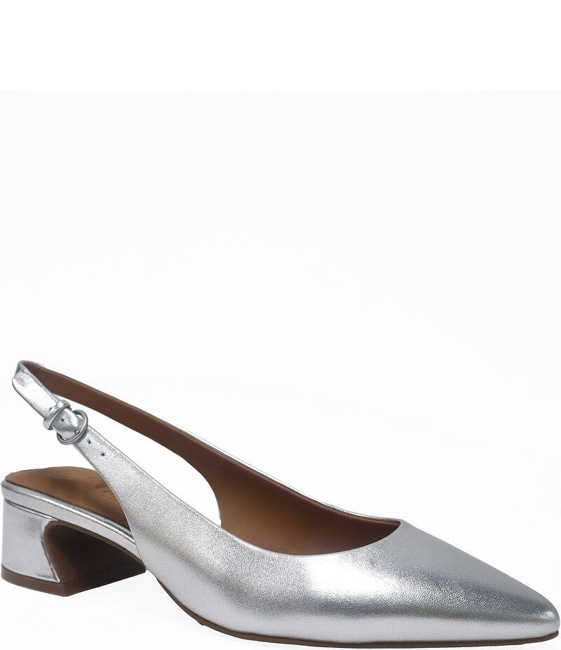 ジェントルソウルズ レディース シューズ パンプス レザー Gentle Souls Georgia Leather Slingback Pumps Silver シルバー｜ReVida 店 40,820円