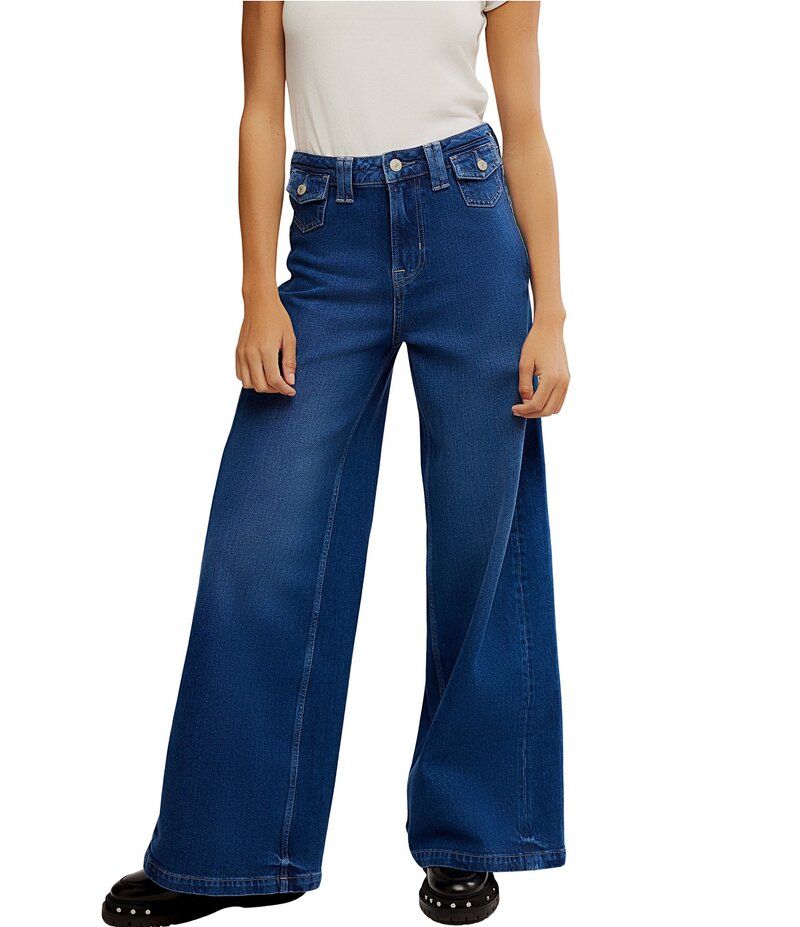 フリーピープル レディース ボトムス デニムパンツ ワイドレッグ ジーンズ Free People We The Free Kellee High Rise Ultra Wide Leg Jeans Blue Night ブルー