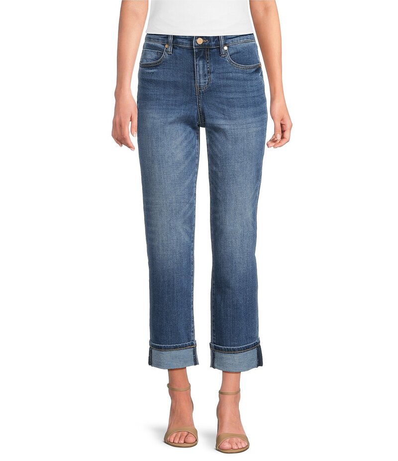 リヴァプール ロサンゼルス レディース ボトムス デニムパンツ デニム ジーンズ Liverpool Los Angeles Marley Girlfriend Cuffed Crosshatch Denim Jeans Campus デニム|ReVida 店