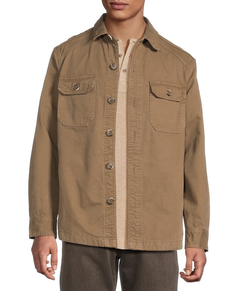 ラウン メンズ トップス シャツ ジャケット Rowm Long Sleeve Solid Shirt Jacket Brown ブラウン 7,686円