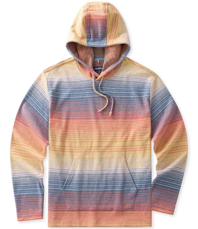 チャビーズ メンズ アウター パーカー・スウェット パーカー Chubbies Long Sleeve Pullover Striped Malibu Hoodie Medium Yellow 黄色