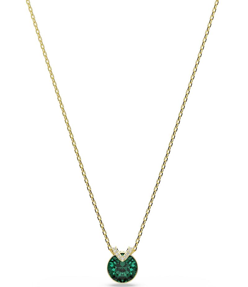スワロフスキー レディース アクセサリー ネックレス・チョーカー レース Swarovski Bella V Round Cut Short Pendant Necklace Gold/Green グリーン