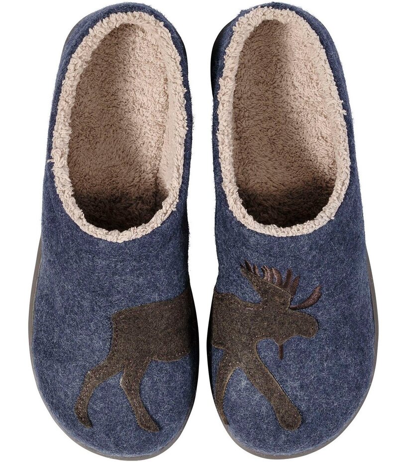 エルエルビーン メンズ シューズ スリッポン・ローファー L.L.Bean L.L. Bean Men's Daybreak Moose Motif Slippers Blue ブルー｜ReVida 店