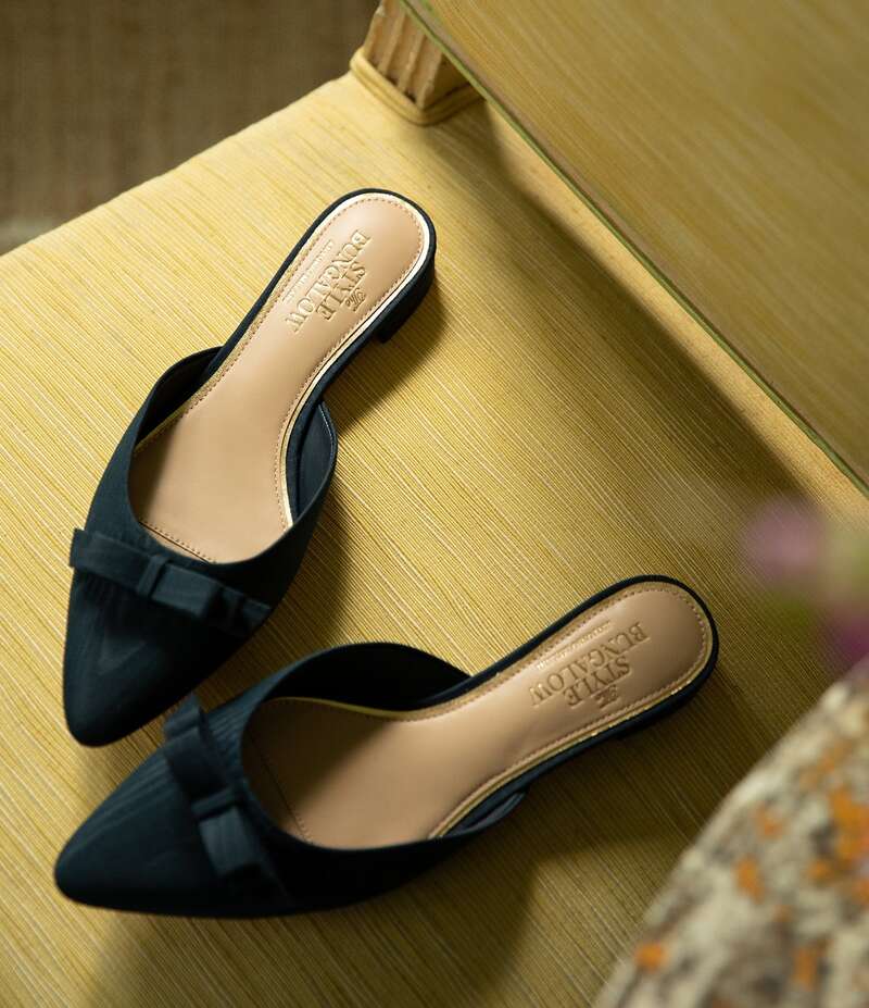 アントニオ メラーニ レディース シューズ パンプス Antonio Melani x Style Bungalow Chez Fabric Bow Detail Mules Carbon