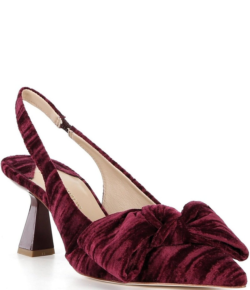 アントニオ メラーニ レディース シューズ ヒール Antonio Melani Lenore Fabric Bow Detail Slingback Pumps Cranberry｜ReVida 店